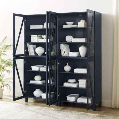 Crosley Furniture Cassai 2Pc Storage Pantry Set Navy - 2 Tall Pantries - KF33027NV veiw 3