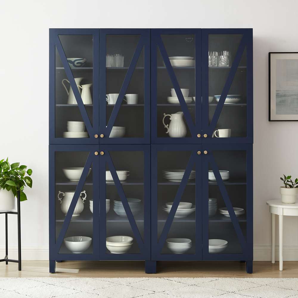Crosley Furniture Cassai 2Pc Storage Pantry Set Navy - 2 Tall Pantries - KF33027NV veiw 5