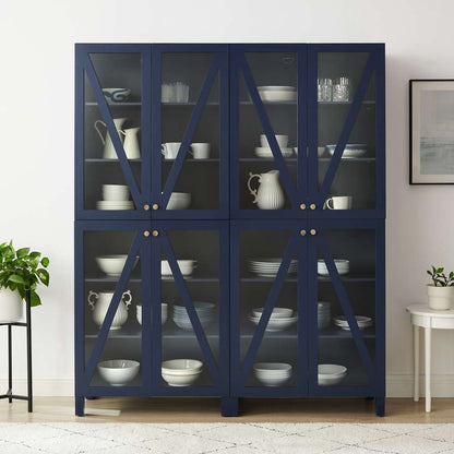 Crosley Furniture Cassai 2Pc Storage Pantry Set Navy - 2 Tall Pantries - KF33027NV veiw 5