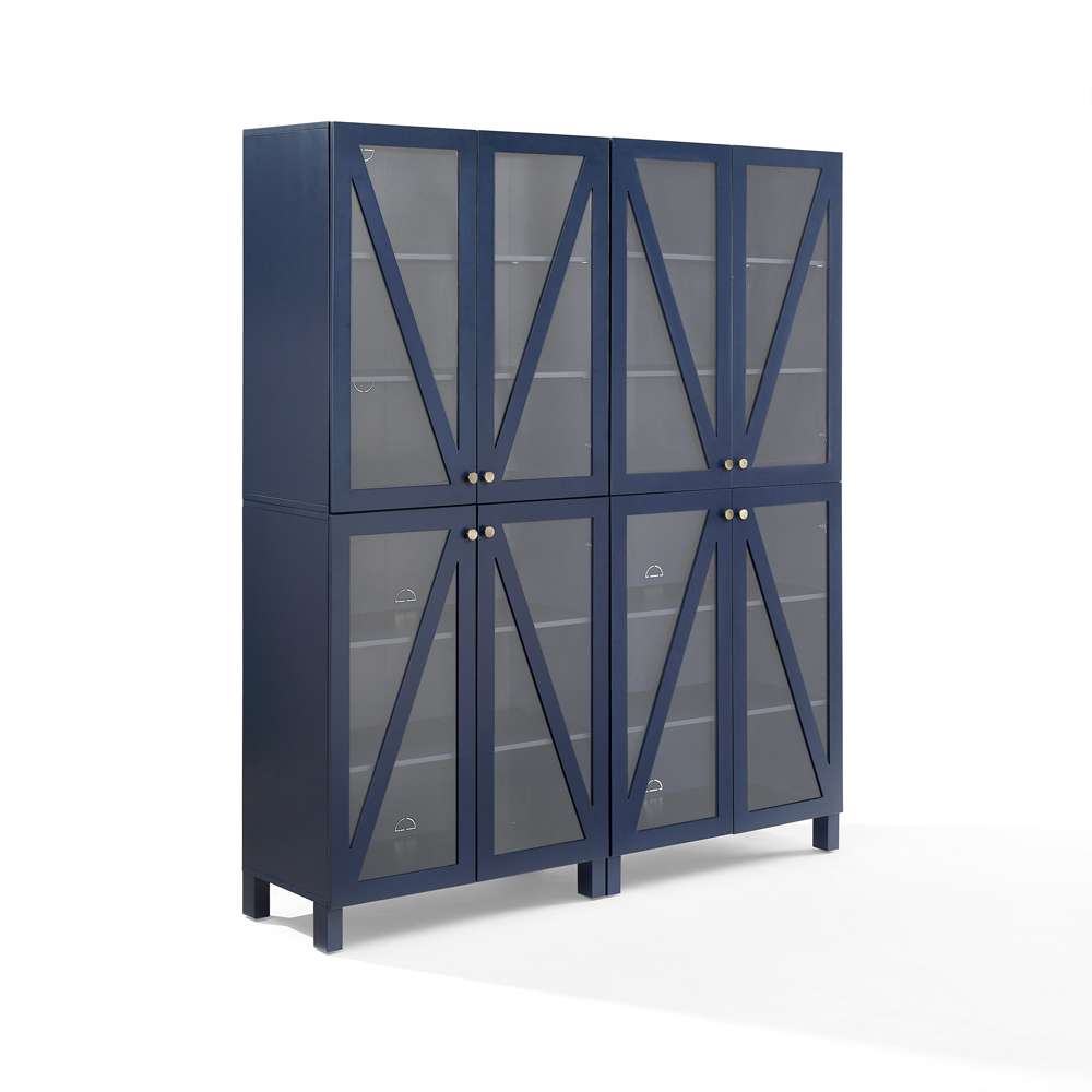 Crosley Furniture Cassai 2Pc Storage Pantry Set Navy - 2 Tall Pantries - KF33027NV veiw 9