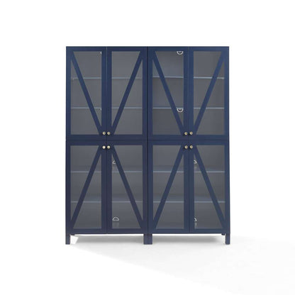 Crosley Furniture Cassai 2Pc Storage Pantry Set Navy - 2 Tall Pantries - KF33027NV veiw 10