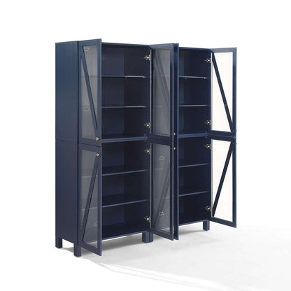 Crosley Furniture Cassai 2Pc Storage Pantry Set Navy - 2 Tall Pantries - KF33027NV veiw 11