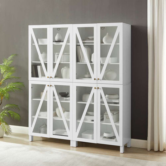 Crosley Furniture Cassai 2Pc Storage Pantry Set White - 2 Tall Pantries - KF33027WH veiw 1