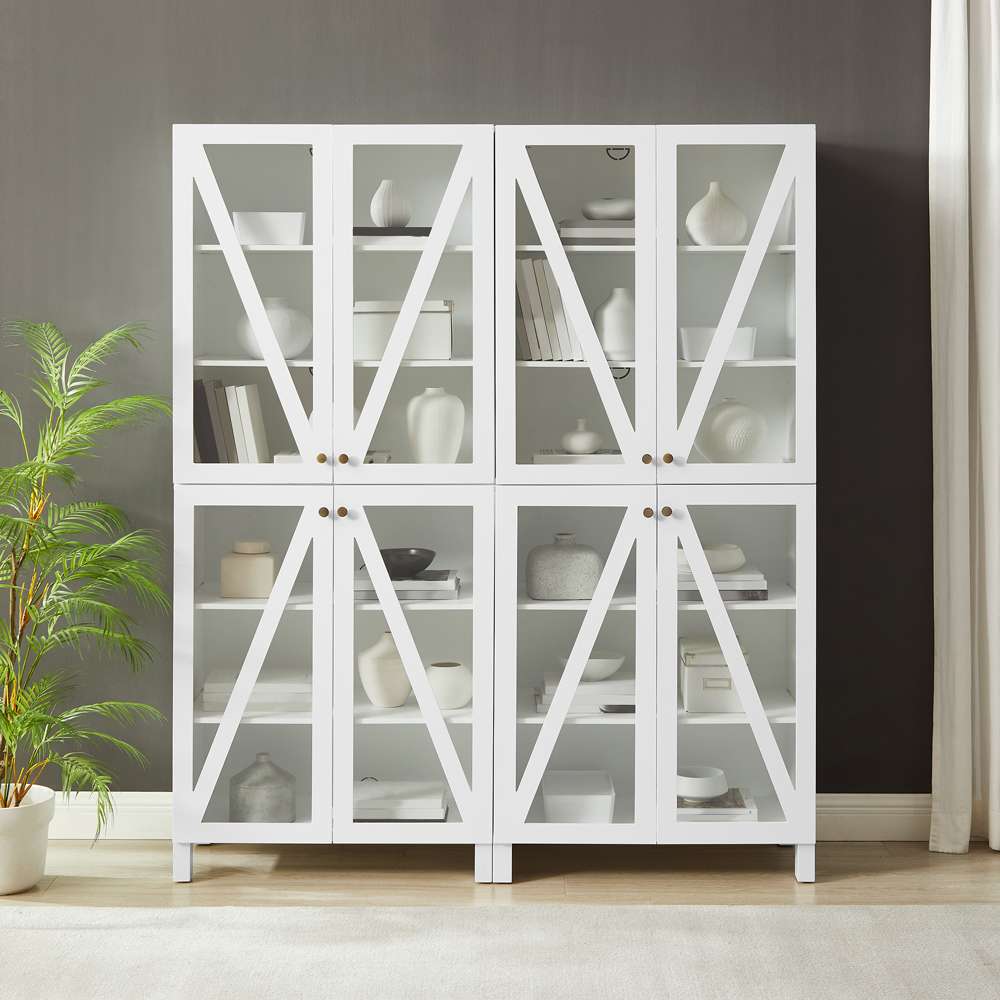 Crosley Furniture Cassai 2Pc Storage Pantry Set White - 2 Tall Pantries - KF33027WH veiw 2