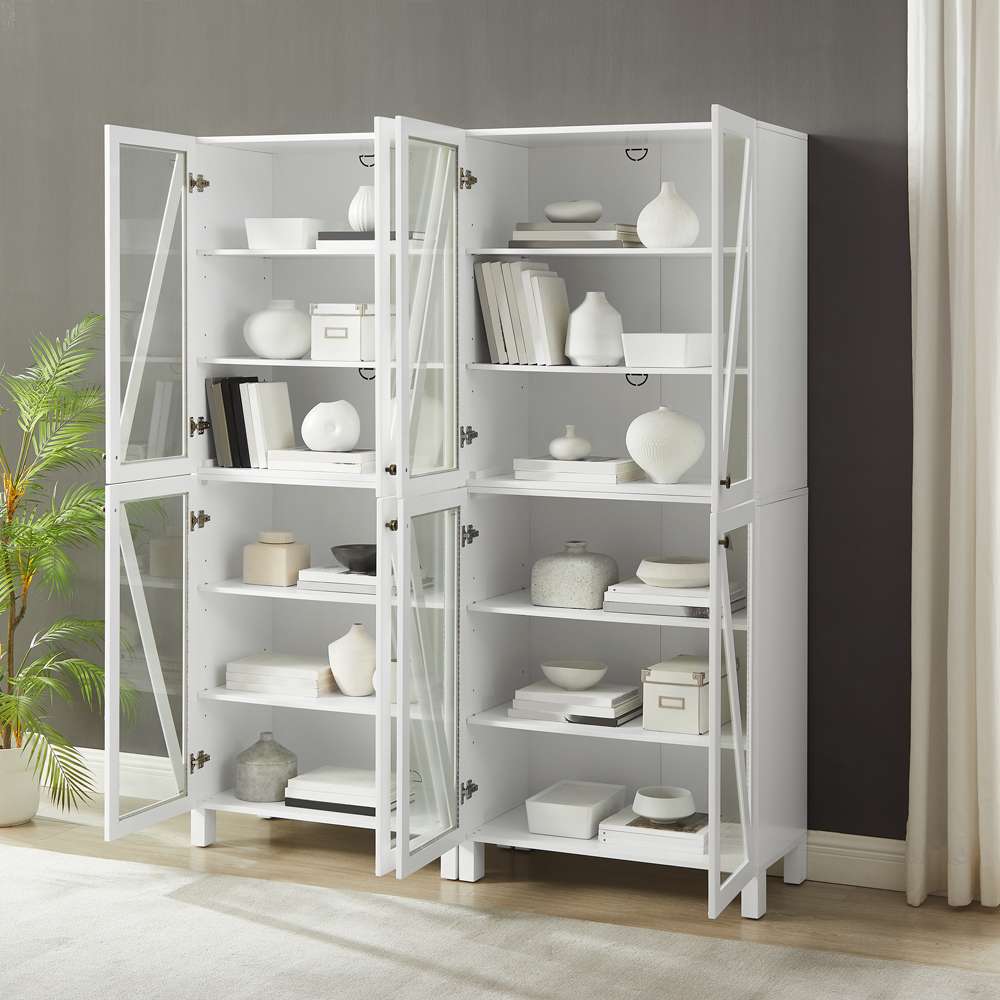 Crosley Furniture Cassai 2Pc Storage Pantry Set White - 2 Tall Pantries - KF33027WH veiw 3