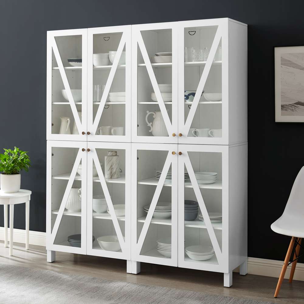 Crosley Furniture Cassai 2Pc Storage Pantry Set White - 2 Tall Pantries - KF33027WH veiw 4