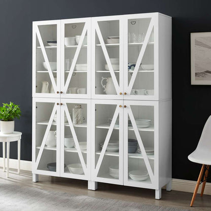 Crosley Furniture Cassai 2Pc Storage Pantry Set White - 2 Tall Pantries - KF33027WH veiw 4