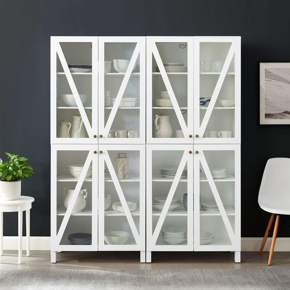 Crosley Furniture Cassai 2Pc Storage Pantry Set White - 2 Tall Pantries - KF33027WH veiw 5