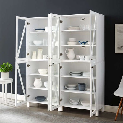 Crosley Furniture Cassai 2Pc Storage Pantry Set White - 2 Tall Pantries - KF33027WH veiw 6