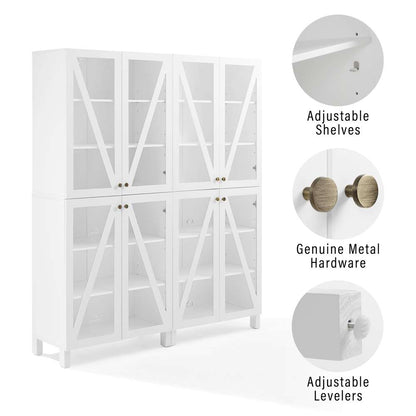 Crosley Furniture Cassai 2Pc Storage Pantry Set White - 2 Tall Pantries - KF33027WH veiw 7