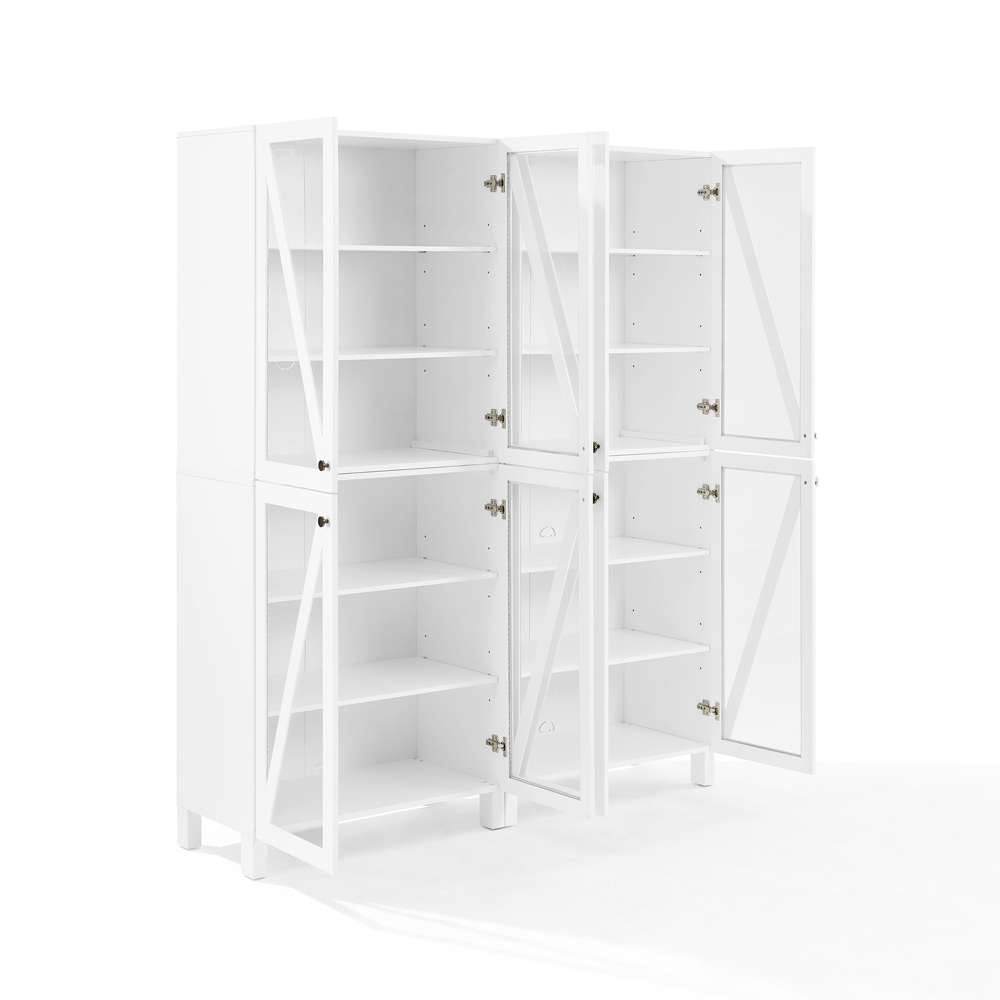 Crosley Furniture Cassai 2Pc Storage Pantry Set White - 2 Tall Pantries - KF33027WH veiw 11