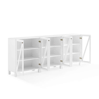 Crosley Furniture Cassai 3Pc Media Storage Cabinet Set White - 3 Storage Pantries - KF13134WH veiw 9