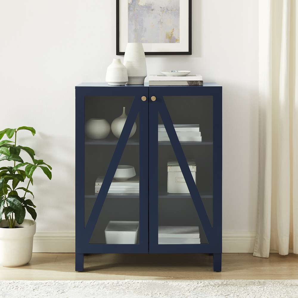 Crosley Furniture Cassai Stackable Storage Pantry Navy - CF3126-NV veiw 2