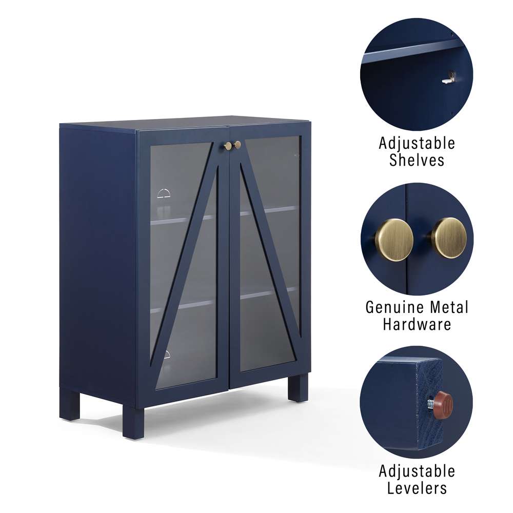 Crosley Furniture Cassai Stackable Storage Pantry Navy - CF3126-NV veiw 7