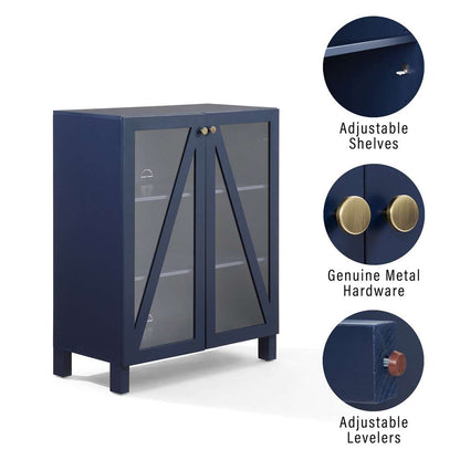 Crosley Furniture Cassai Stackable Storage Pantry Navy - CF3126-NV veiw 7