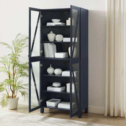 Crosley Furniture Cassai Tall Storage Pantry Navy - 2 Stackable Pantries - KF33024NV veiw 3