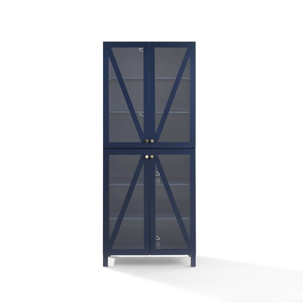 Crosley Furniture Cassai Tall Storage Pantry Navy - 2 Stackable Pantries - KF33024NV veiw 10