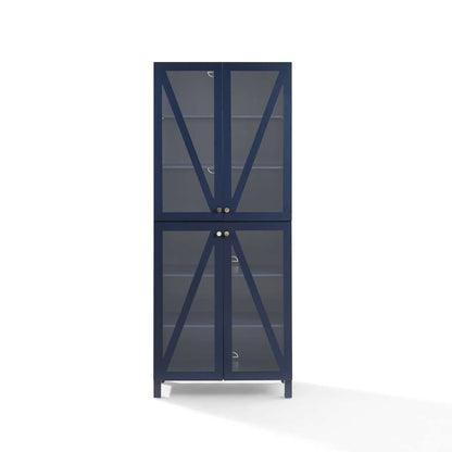 Crosley Furniture Cassai Tall Storage Pantry Navy - 2 Stackable Pantries - KF33024NV veiw 10