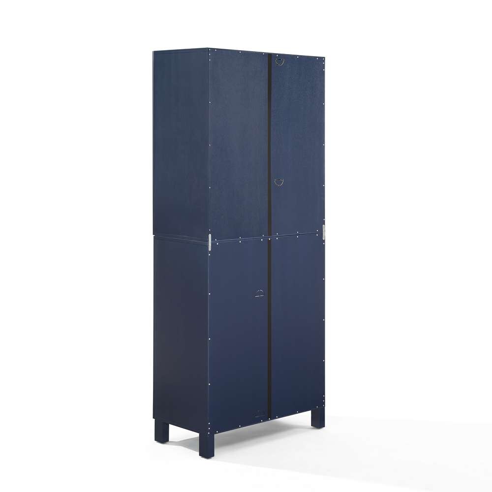 Crosley Furniture Cassai Tall Storage Pantry Navy - 2 Stackable Pantries - KF33024NV veiw 12