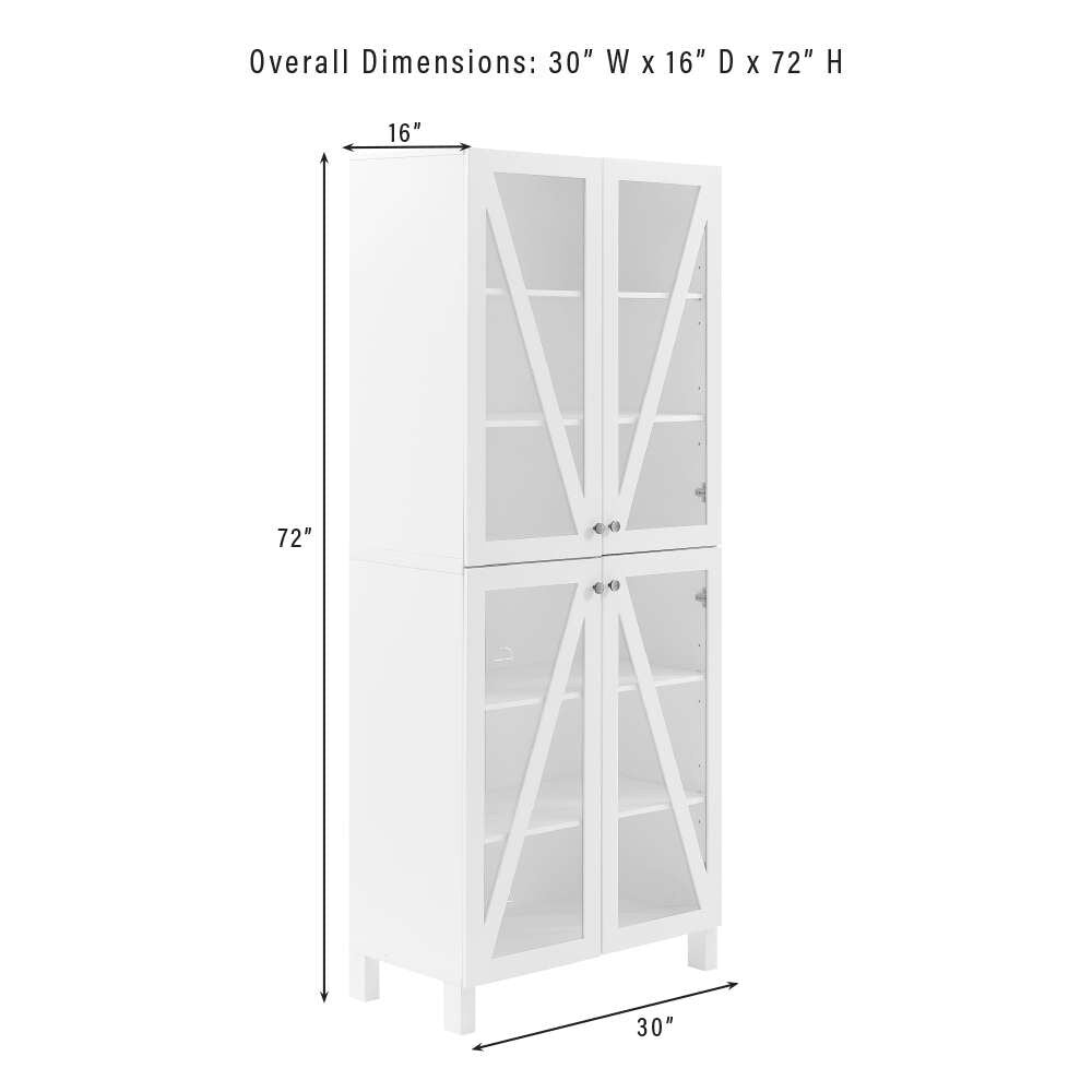 Crosley Furniture Cassai Tall Storage Pantry Navy - 2 Stackable Pantries - KF33024NV veiw 13