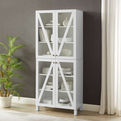 Crosley Furniture Cassai Tall Storage Pantry White - 2 Stackable Pantries - KF33024WH veiw 1