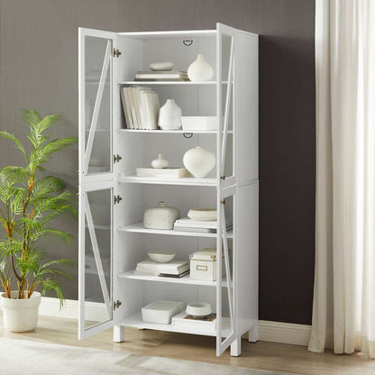 Crosley Furniture Cassai Tall Storage Pantry White - 2 Stackable Pantries - KF33024WH veiw 3