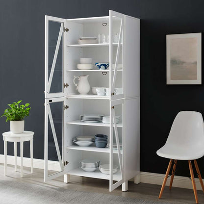 Crosley Furniture Cassai Tall Storage Pantry White - 2 Stackable Pantries - KF33024WH veiw 6