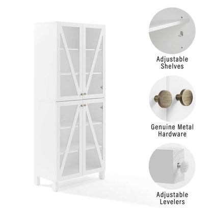 Crosley Furniture Cassai Tall Storage Pantry White - 2 Stackable Pantries - KF33024WH veiw 7