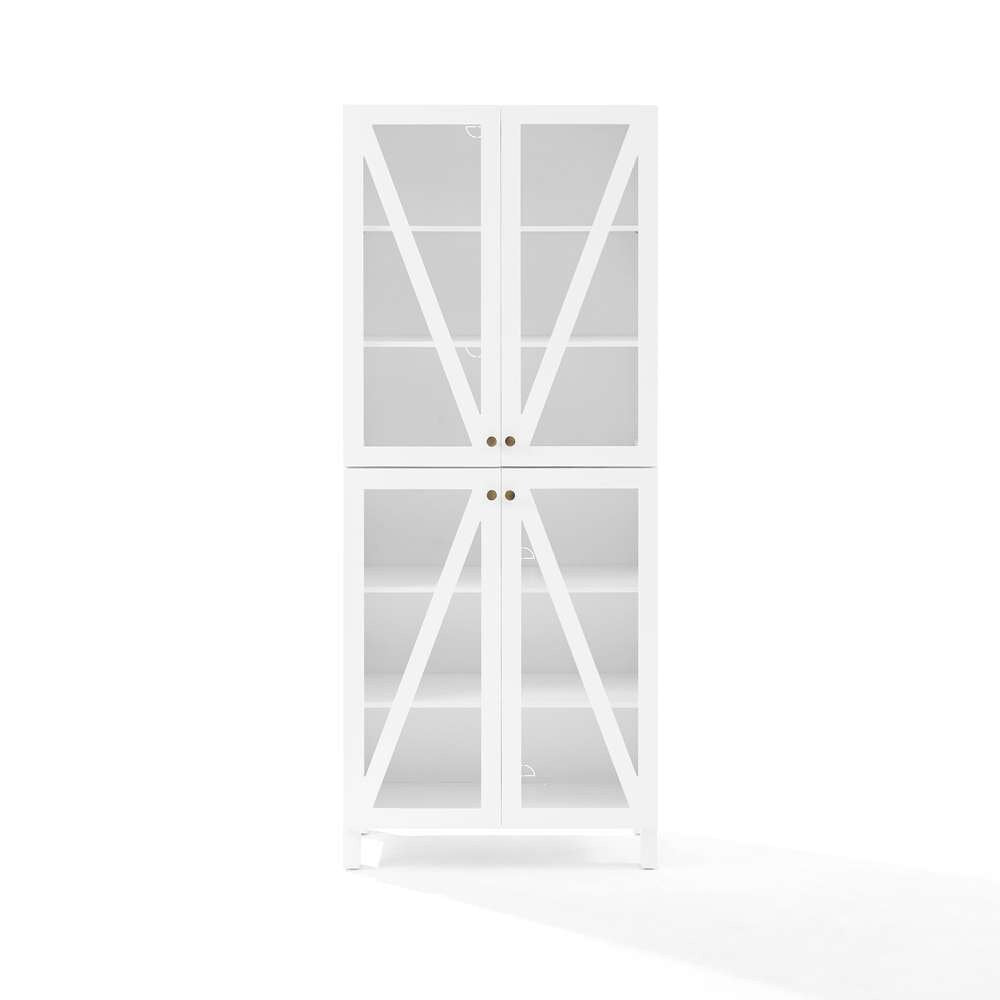 Crosley Furniture Cassai Tall Storage Pantry White - 2 Stackable Pantries - KF33024WH veiw 10