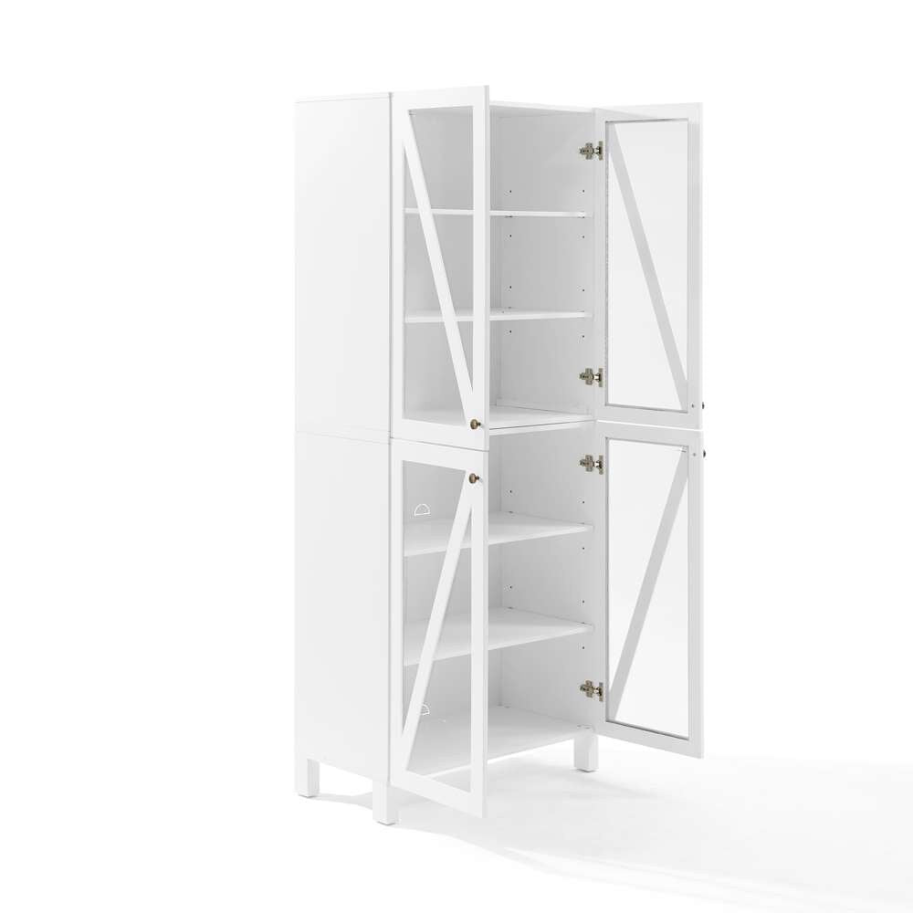 Crosley Furniture Cassai Tall Storage Pantry White - 2 Stackable Pantries - KF33024WH veiw 11