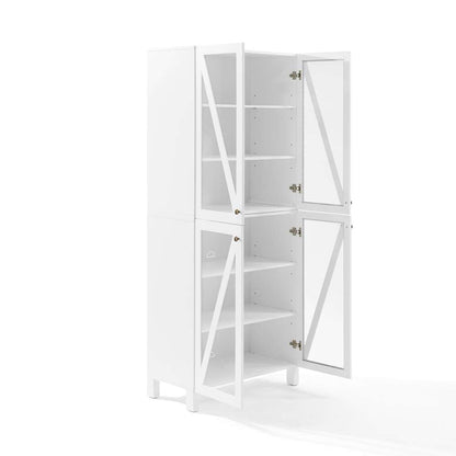 Crosley Furniture Cassai Tall Storage Pantry White - 2 Stackable Pantries - KF33024WH veiw 11