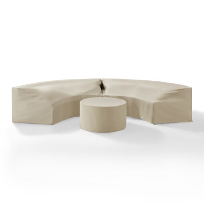Crosley Furniture - Catalina 3 Piece Furniture Cover Set Tan - 2 Round Sectional Sofas And Coffee Table - MO75015-TA veiw 1
