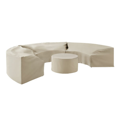 Crosley Furniture - Catalina 4 Piece Furniture Cover Set Tan - 3 Round Sectional Sofas And Coffee Table - MO75016-TA veiw 4