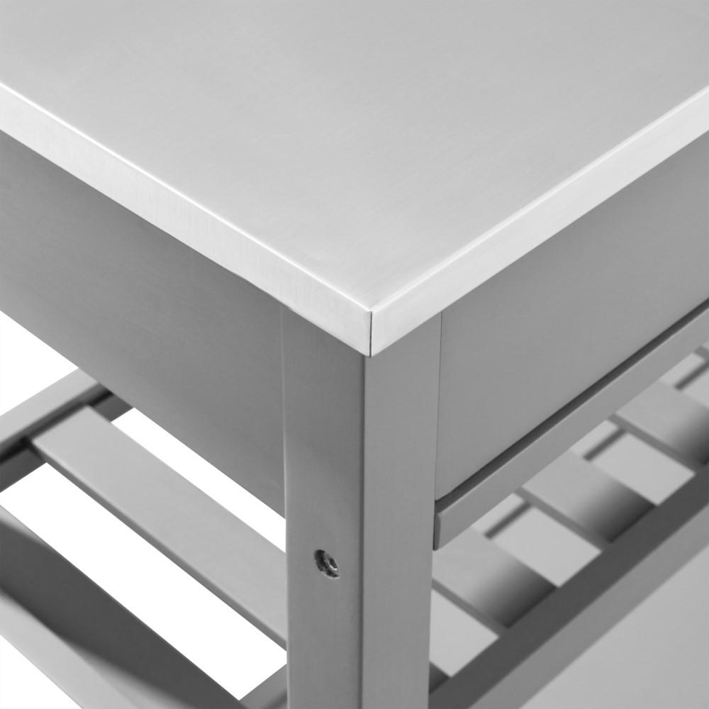 Crosley Furniture - Chloe Stainless Steel Top Kitchen Island/Cart Gray/Stainless Steel - CF3027SS-GY veiw 7