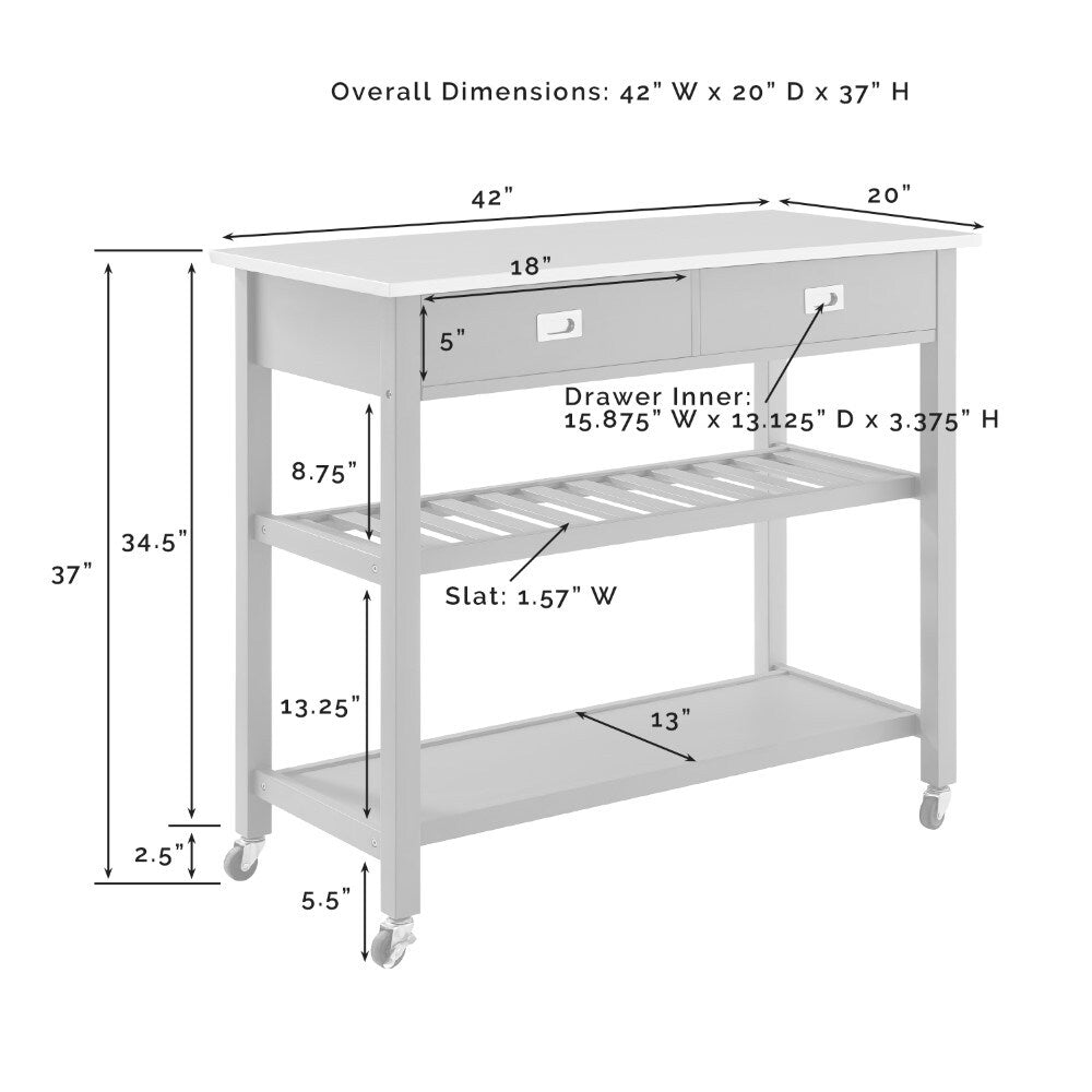 Crosley Furniture - Chloe Stainless Steel Top Kitchen Island/Cart Gray/Stainless Steel - CF3027SS-GY veiw 11