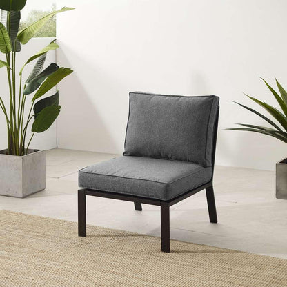 Crosley Furniture - Clark Outdoor Metal Sectional Center Chair Charcoal/Matte Black - KO70373MB-CL veiw 1