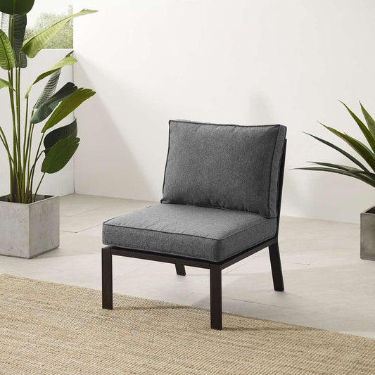 Crosley Furniture - Clark Outdoor Metal Sectional Center Chair Charcoal/Matte Black - KO70373MB-CL veiw 1