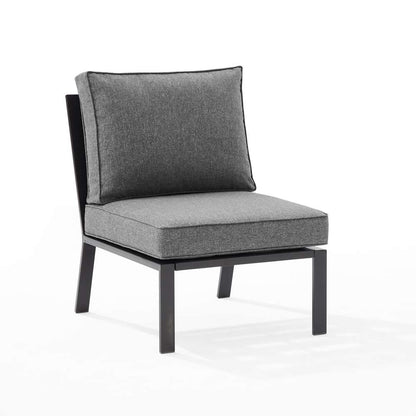 Crosley Furniture - Clark Outdoor Metal Sectional Center Chair Charcoal/Matte Black - KO70373MB-CL veiw 2