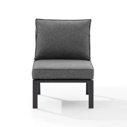 Crosley Furniture - Clark Outdoor Metal Sectional Center Chair Charcoal/Matte Black - KO70373MB-CL veiw 3