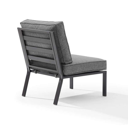 Crosley Furniture - Clark Outdoor Metal Sectional Center Chair Charcoal/Matte Black - KO70373MB-CL veiw 4