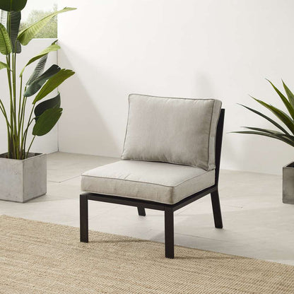 Crosley Furniture - Clark Outdoor Metal Sectional Center Chair Taupe/Matte Black - KO70373MB-TE veiw 1