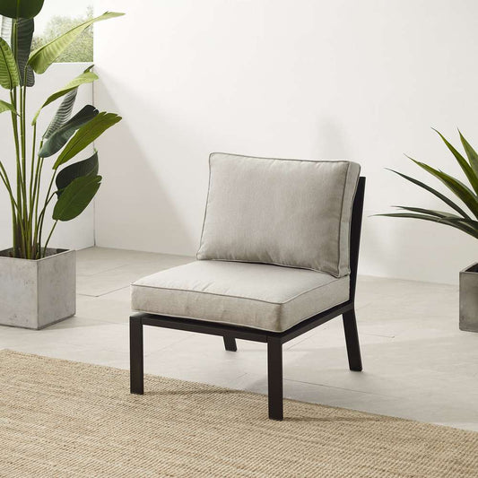 Crosley Furniture - Clark Outdoor Metal Sectional Center Chair Taupe/Matte Black - KO70373MB-TE veiw 1