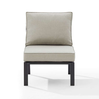 Crosley Furniture - Clark Outdoor Metal Sectional Center Chair Taupe/Matte Black - KO70373MB-TE veiw 3