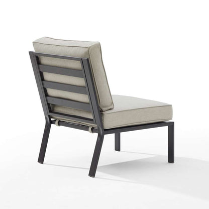 Crosley Furniture - Clark Outdoor Metal Sectional Center Chair Taupe/Matte Black - KO70373MB-TE veiw 4