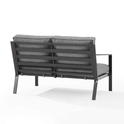 Crosley Furniture - Clark Outdoor Metal Sectional Left Side Loveseat Charcoal/Matte Black - KO70370MB-CL veiw 4