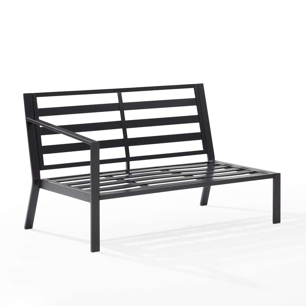 Crosley Furniture - Clark Outdoor Metal Sectional Left Side Loveseat Charcoal/Matte Black - KO70370MB-CL veiw 5