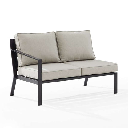 Crosley Furniture - Clark Outdoor Metal Sectional Left Side Loveseat Taupe/Matte Black - KO70370MB-TE veiw 2