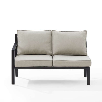 Crosley Furniture - Clark Outdoor Metal Sectional Left Side Loveseat Taupe/Matte Black - KO70370MB-TE veiw 3
