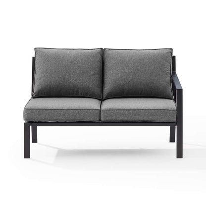 Crosley Furniture - Clark Outdoor Metal Sectional Right Side Loveseat Charcoal/Matte Black - KO70371MB-CL veiw 3