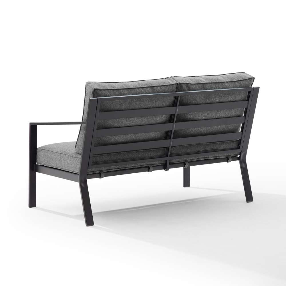 Crosley Furniture - Clark Outdoor Metal Sectional Right Side Loveseat Charcoal/Matte Black - KO70371MB-CL veiw 4